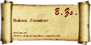 Babos Zsombor névjegykártya